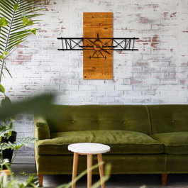 Wallity Teyyare Escultura de pared de Madera y Metal Nogal y Negro